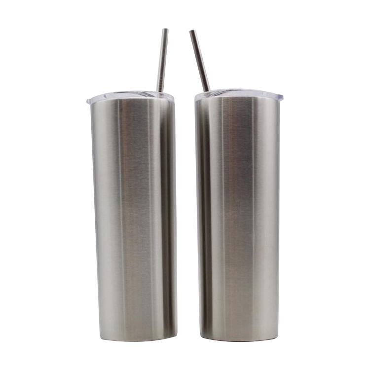 Customized Stainless Steel Insulated 20 oz Skinny Double Walled Tumbler Cups With Straw
