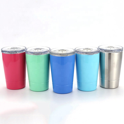 Multiple Color 12oz Travel Mug Custom Stainless Steel Sippy Drinking Cups With Straws