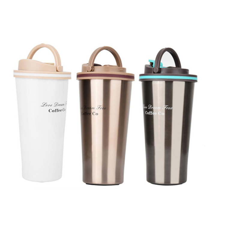 Stainless Steel Vacuum Insulated Reusable Coffee Mug Double Wall With Lid